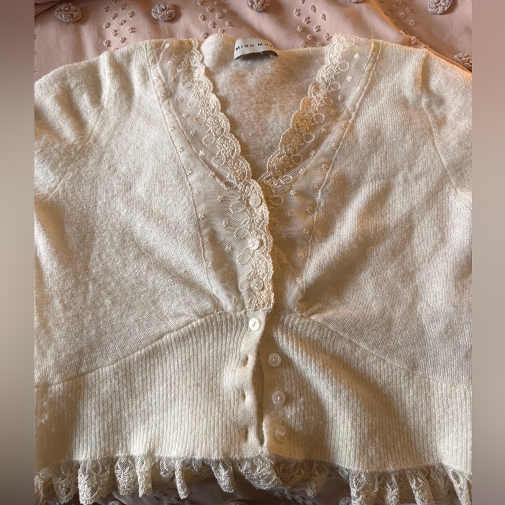 White lace cardigan